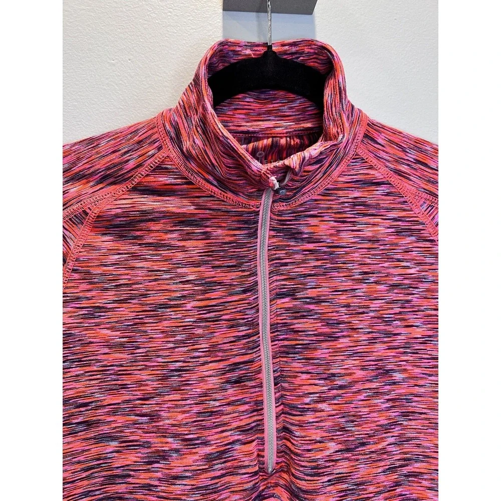 Athleta Womens XS Red Mendoza 1/2 Zip Pullover Activewear Jacket Space Dye